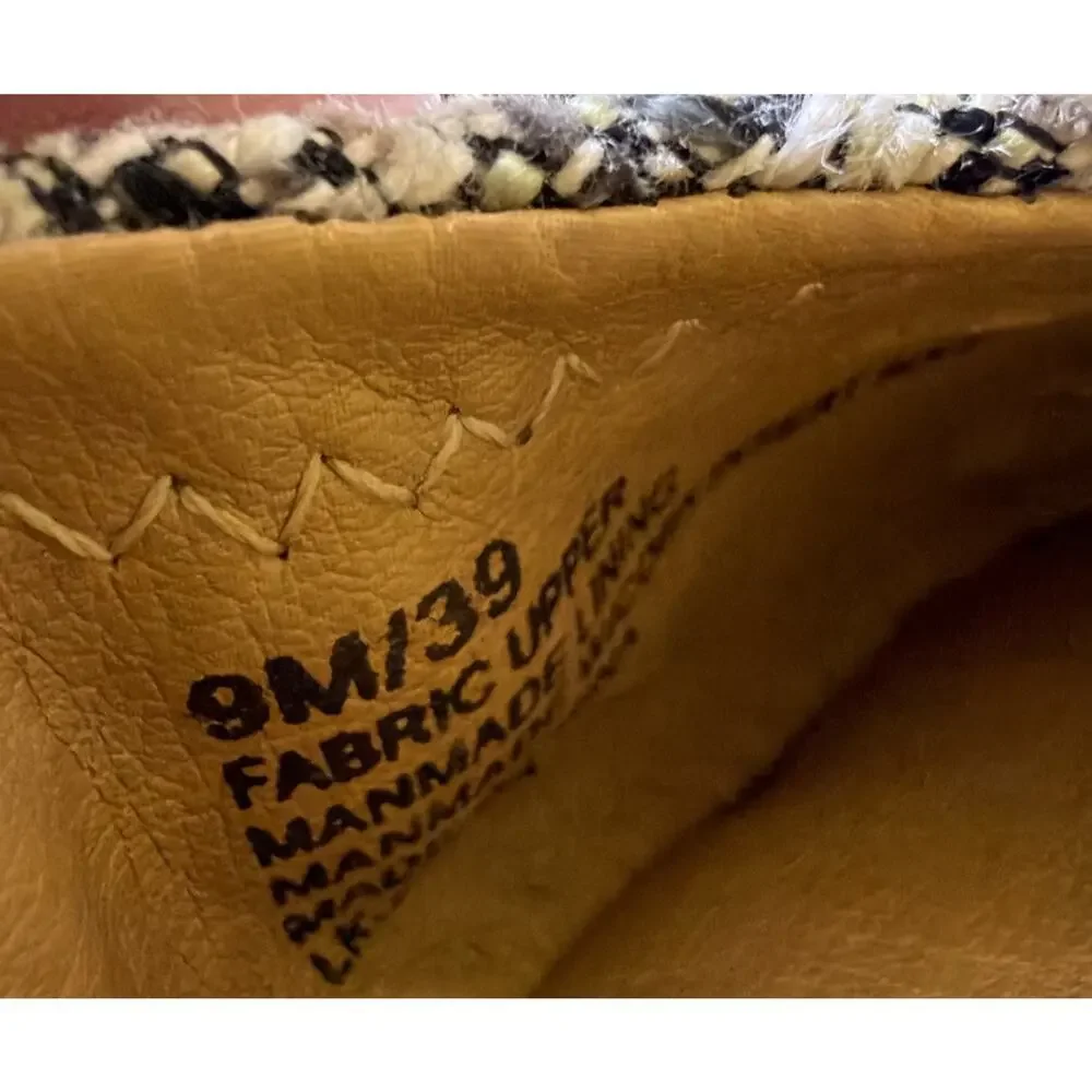 Lucky Brand Emmie Ballet Flats Sz 9 Tweed/Boucle Brown/Cream Bow Detail